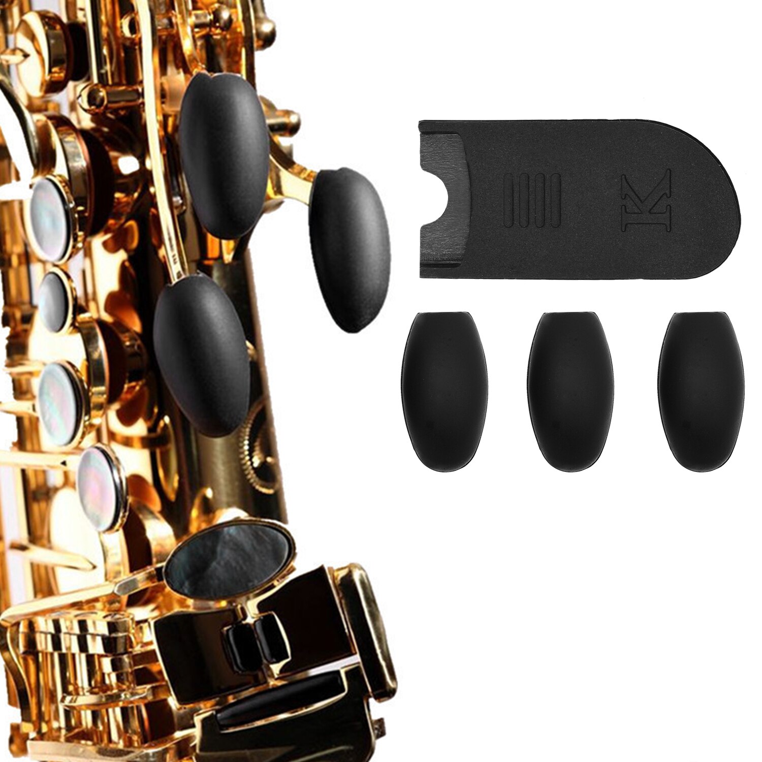 Saxophone repose-pouce coussin paume clé Riser coussinets ensemble Silicone Gel protège-doigts pour Alto ténor Soprano Saxophone