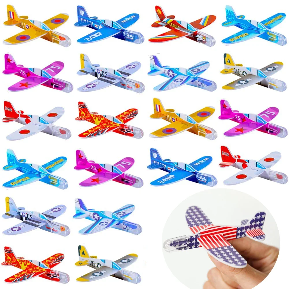 20-100 unids/bolsa planeadores aviones espuma montar avión juguetes niños de cumpleaños favores de premios escolares rellenos de