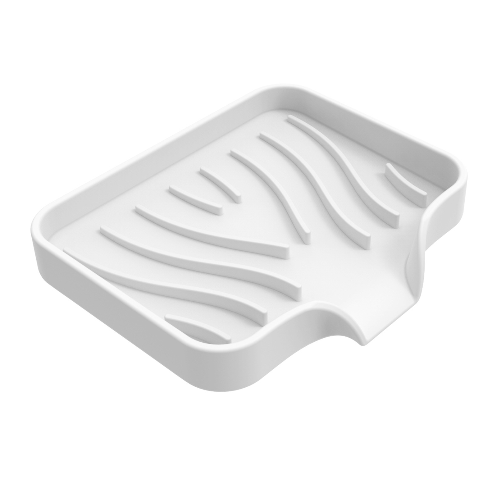 Sink Silicone Tray With drain Soap Sponge Storage Holder Countertop Sink Scrubber Brush Soap Storage Rack Kitchen Organizer: Dark Khaki