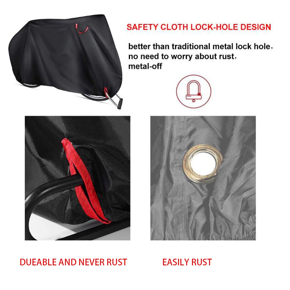 Bike Cover for 1 to 2 Bikes, Outdoor Waterproof Bicycle Storage Tarp from All Weather Conditions for Mountain Road Electric Bike