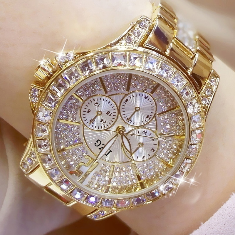 Women Watch with Diamond Watch Ladies Top Luxury Brand Ladies Casual Women&#39;s Bracelet Crystal Watches