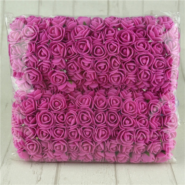 12pc 2.5cm mini multifarvet diy pe skum rose skum kunstig scrapbooking blomster buket bryllup dekoration krans billig blomst: Rose