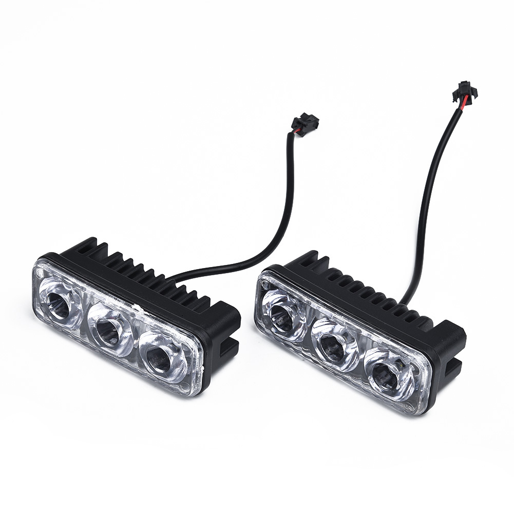 2st 3led Super Witte High Power Auto Drl Dagrijlicht Mistlamp Automotive Drl Mistlicht Werklicht