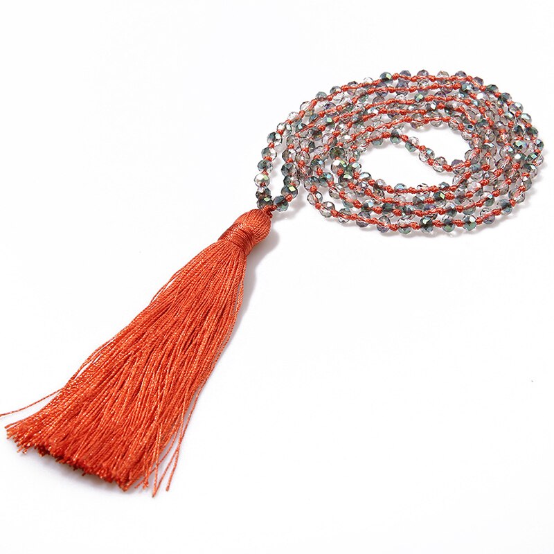 Boho Long Fringe Tassel Necklaces Women Glass Beads Crystal Statement Collar Bohemian Jewelry: 3