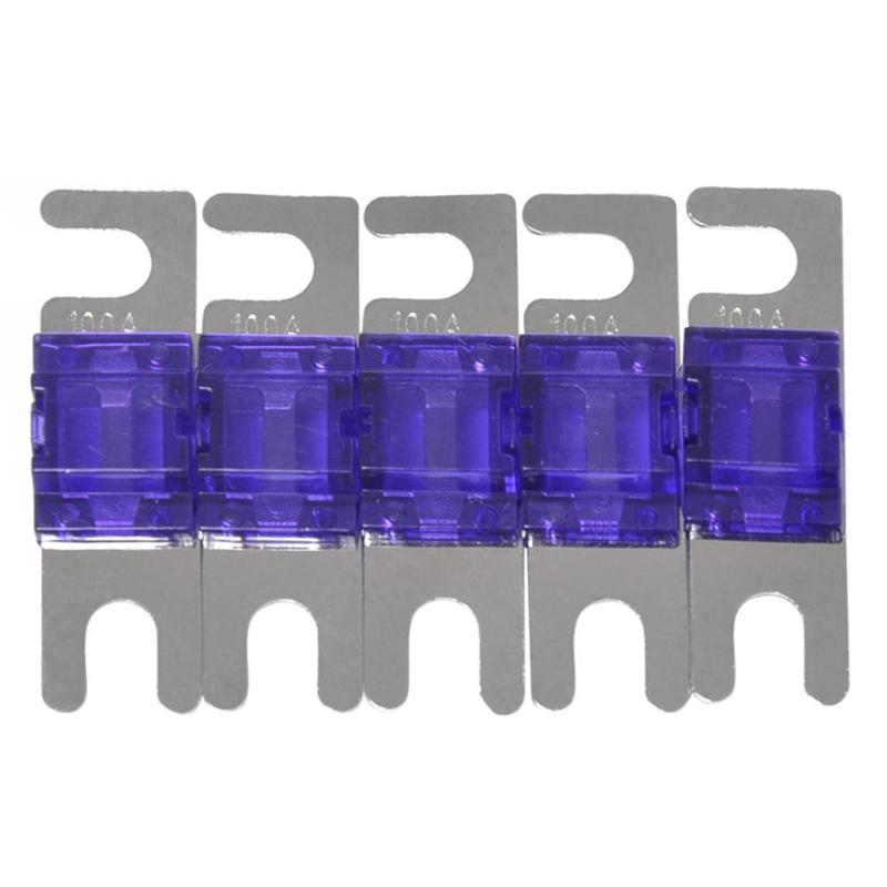 VODOOL, 5 unidades por juego, 30/40/60/80/100A, Audio estéreo para coche niquelado, 32V AFS, Mini fusibles ANL, fusibles de bloqueo automático, fusible de protección para circuitos: 100A