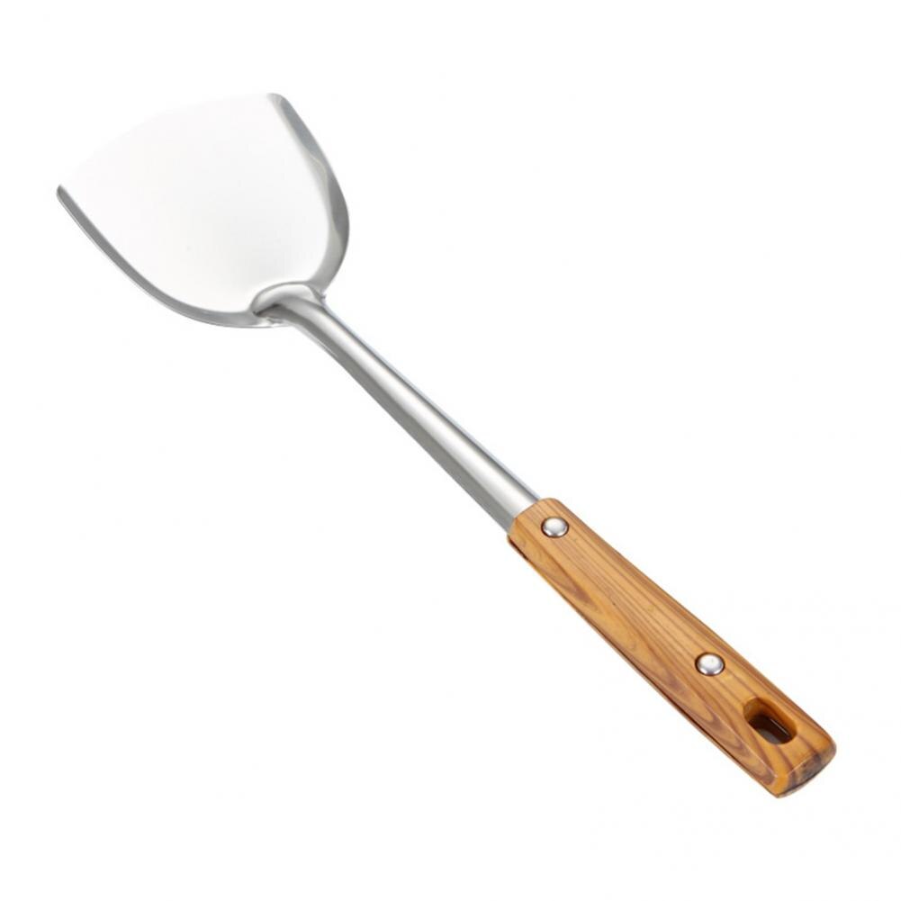 Good Wok Spatula Rounded Edge Corrosion Resistant Lightweight Soup Scoop Wok Spatula Kitchen Tools