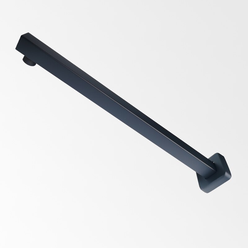 Rustfrit stål vægmontering loft mount bruser arm top regnbruser holder firkantet rund brusehoved rør sort