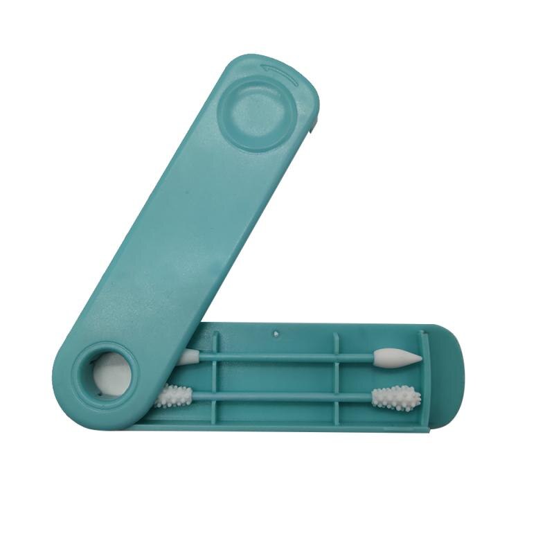 4/2pz tamponi di cotone riutilizzabili pulizia dell'orecchio bastoncini di silicone tamponi di trucco a doppia testa bastoncini strumenti di trucco flessibili morbidi: 04