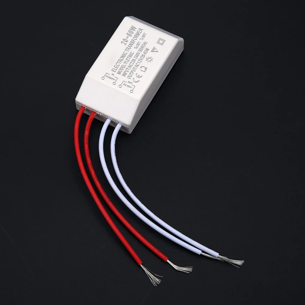 Ac 220v til  ac 12v led-driver elektronisk transformer 20-60w lavspændings halogenlampe strømforsyningsadapter belysningstilbehør