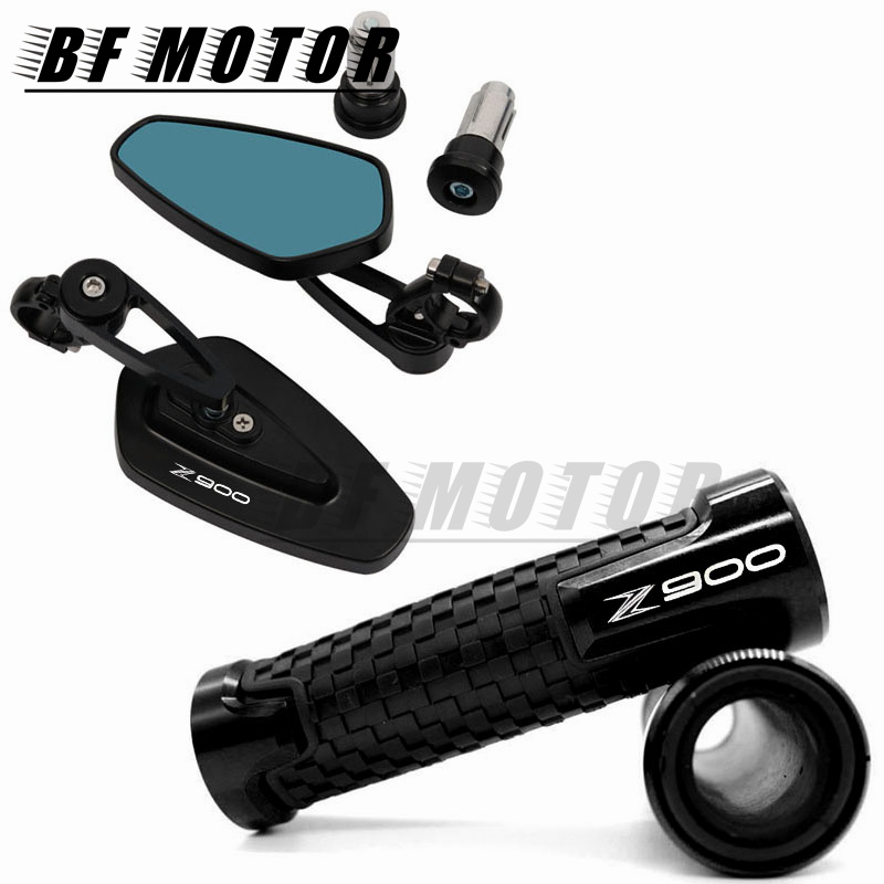 Acessórios para motocicletas, espelho retrovisor para guidão, para z250 z300 z400 z650 z750 z800 z900 z1000 zx6r 10r z650rs 1000 r/sx: Cinza escuro