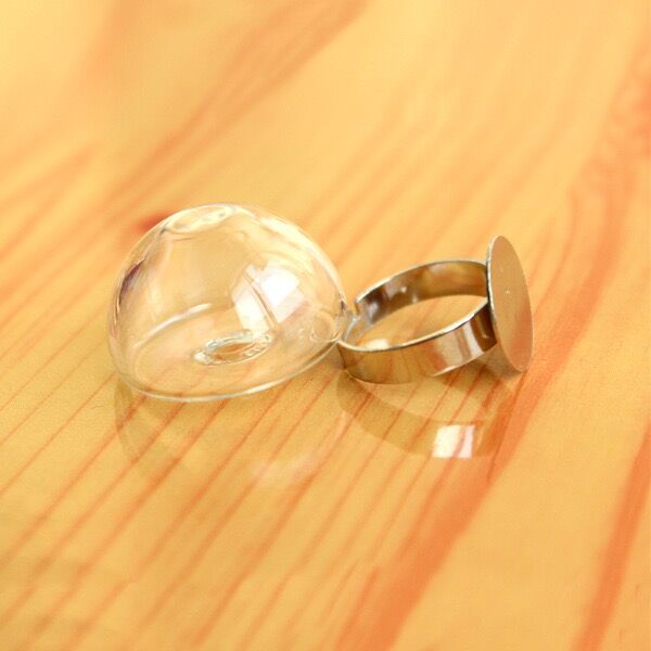 1/2/5pz copertura a cupola in vetro a forma di cuore/fungo fai da te bottiglia di vetro trasparente globo bolla di vetro fiala pendente anello accessori gioielli