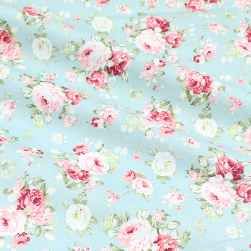 Bomuldsstof stoffet patchwork stoffer i metermål tøj patchwork tilbehør pastoral rose 50*160cm d20