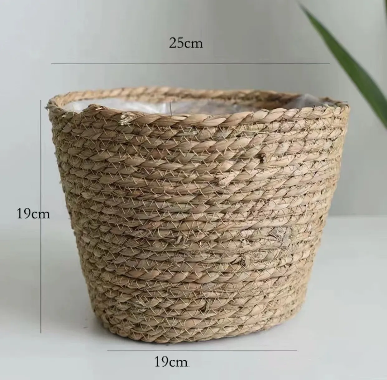 Natuurlijke Rieten Plantenbak Mand Bloempot Rotan Stro Bloemenmand Voor Huis Tuin Decoratie 20/25/30CM: Oranje