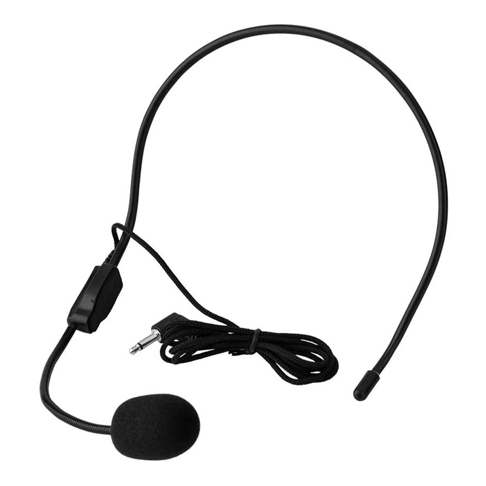 Portable External 3.5mm Hands-Free Wired Microphone Head-mounted Mic for Teaching Loudspeaker phone computer Notebook