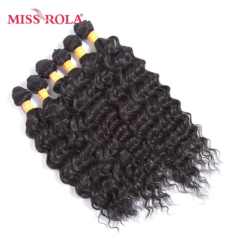 Miss Rola – tissage synthétique Kanekalon ondulé Rose, Extensions capillaires courtes noires, lot de 6 pièces, offres groupées pour femmes de 14 à 18 pouces