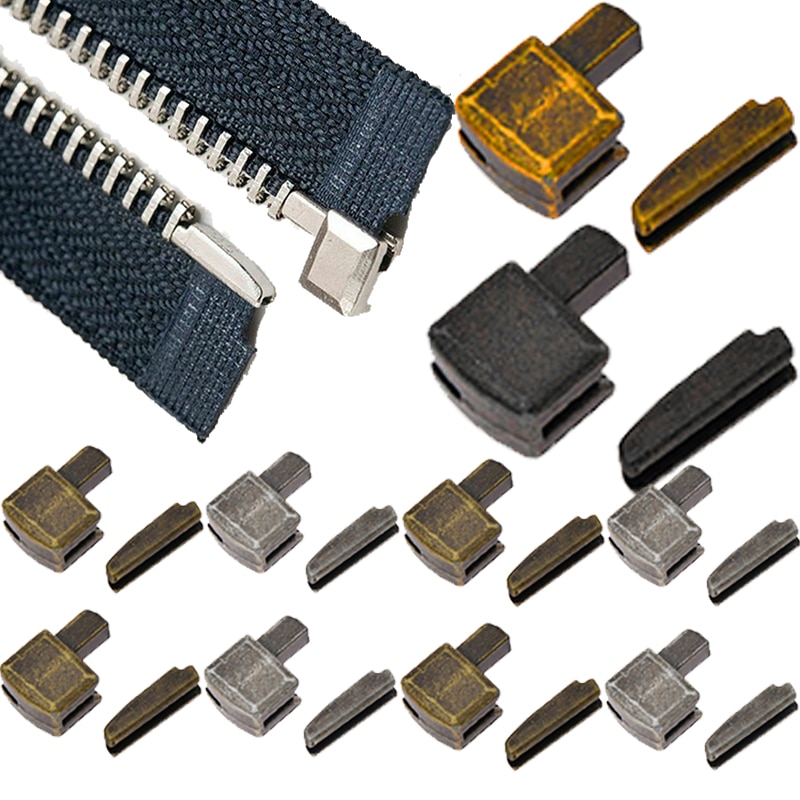 5 Sets Metall Reparatur Zipper Stopper Offene Ende Zipper Stopper DIY Nähen Zipper Zubehör Handgemachte Kleidung Hosen Liefert