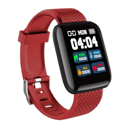 Waterproof Smart Bracelet Heart Rate Monitoring Exercise Data Recording Information Reminding Sleep Detection Usb Charging: Red
