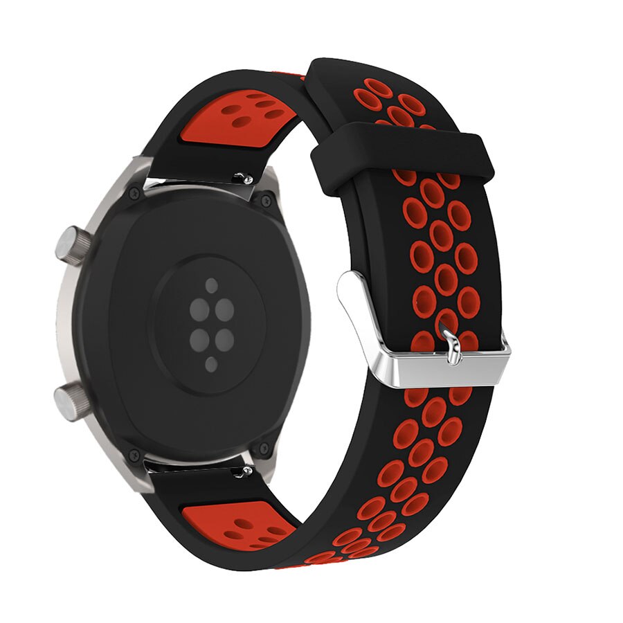 Bracelet de montre en Silicone pour Huawei montre GT 2E GT2 46mm remplacement bracelets de montre Bracelet ceinture pour Huawei montre gt2e bracelets intelligents: Black red