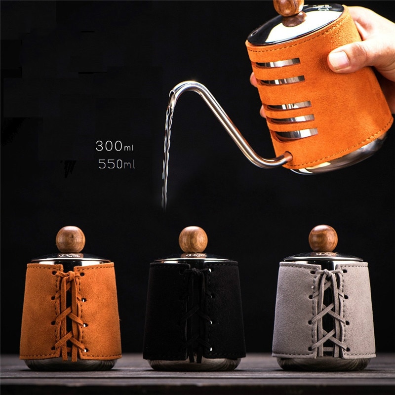 Stainless Steel Handleless Anti Coffee Pot Drip Kettle 0.3L/0.5L Coffee Maker with Gooseneck Spout Coffee Tea Pot