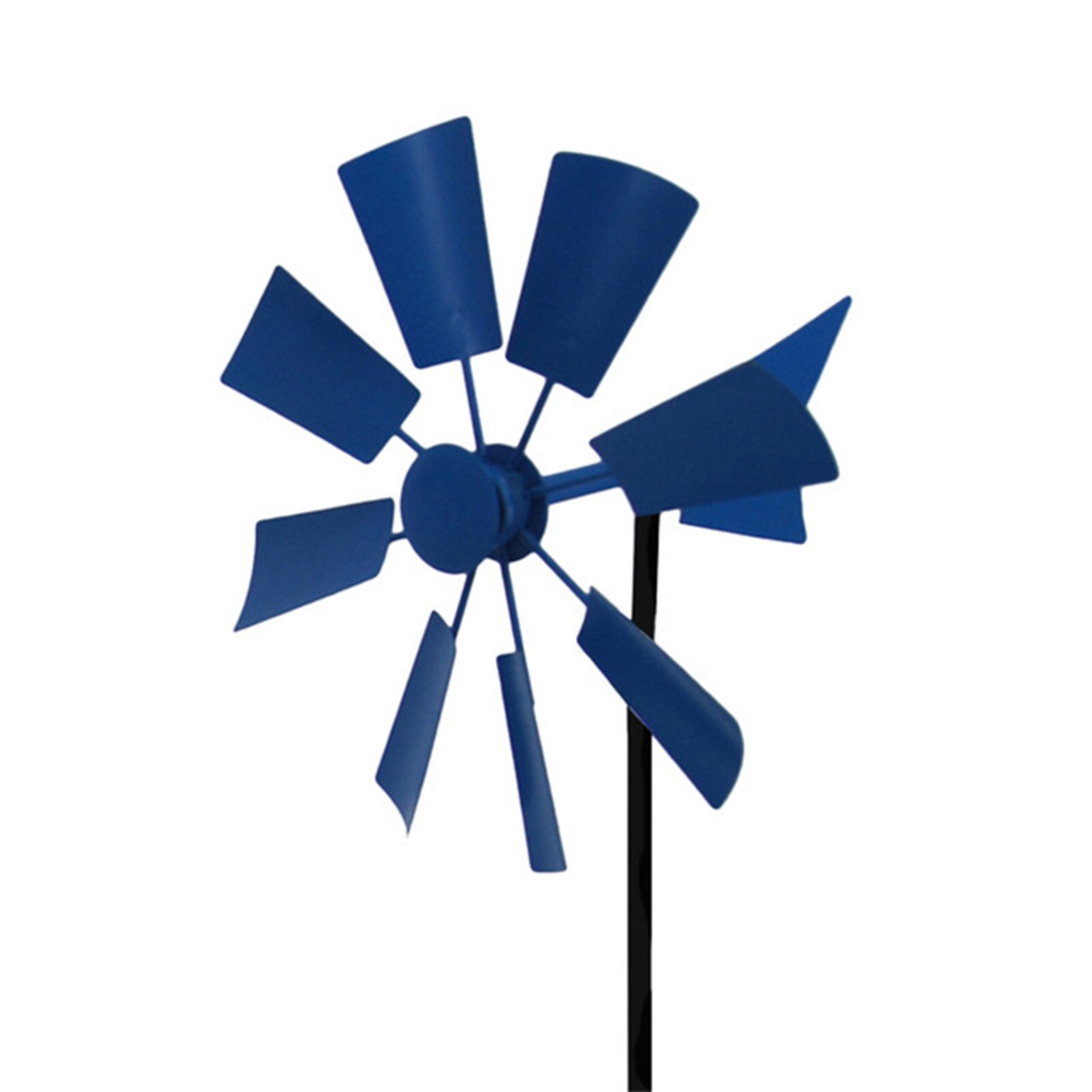Garden Windmill Ornament Metal Pinwheels Modern Outdoor Iron Lawn Windmill Decorative Iron Art Wind Spinner For Yard Lawn: Blue