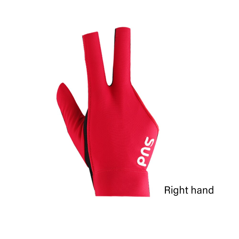 Pns billard pool cue handsker sort / rød / blå venstre højre hånd holdbare komfortable handsker handsker billard tilbehør: Rød til højre