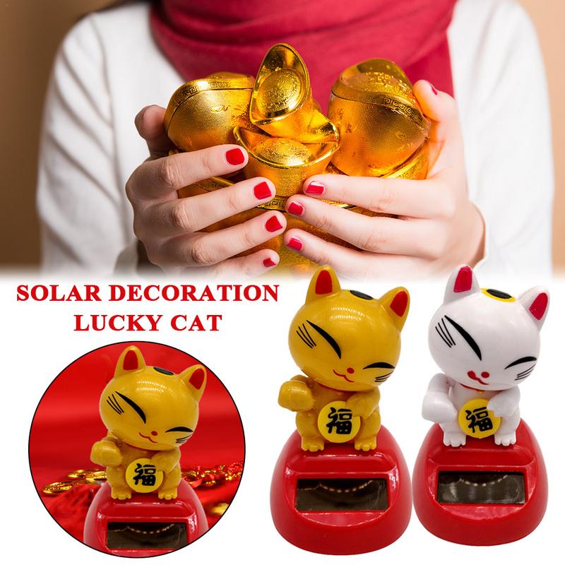 Lovely Solar Power Cat Interior Ornament Home Decor for Kids Toy Birthday