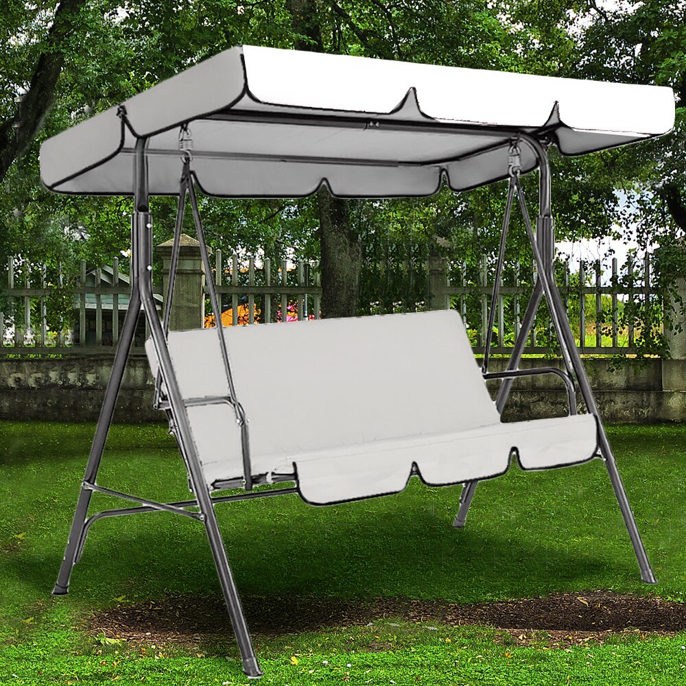 Swing Chair Cover Outdoor Garden Patio Swing Chair Seat and Top Cover Sunshade Canopy Waterproof Replacement Chair Awning