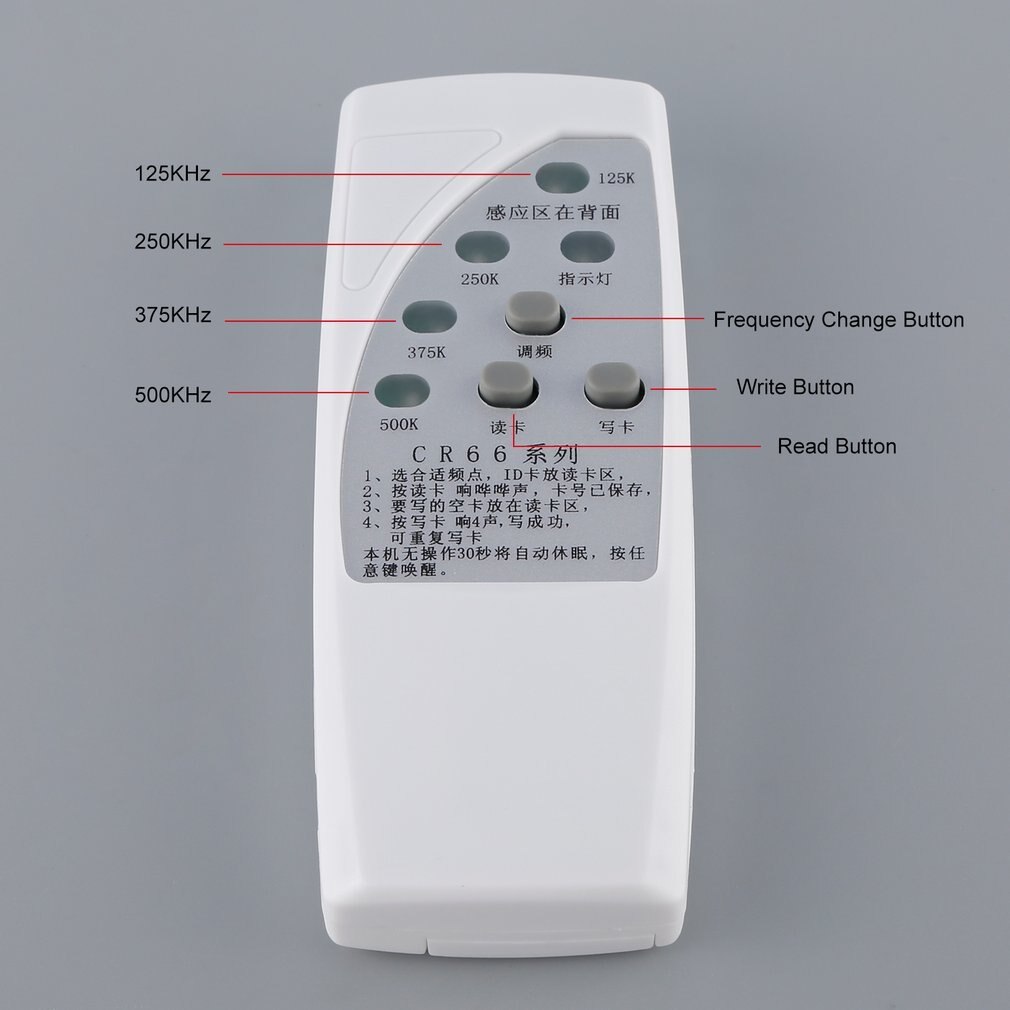RFID ID Card Copier 125/250/375/500 KHz CR66 RFID Scanner Programmer Reader Writer Duplicator With light Indicator Sensitive