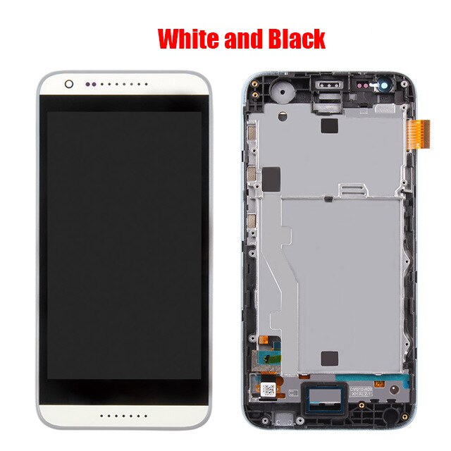 Pour HTC Desire 620 620U 620T 620G écran LCD assemblée avec boîtier avant tactile verre, D620h LCD affichage original noir blanc