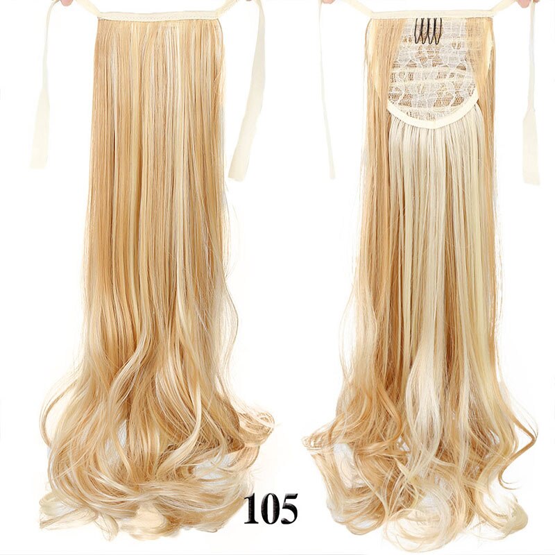 Difei krøllet stil hestehale frisurer frisurer kvinder lange bølgede syntetiske hestehale klips i hair extensions: 105 / 22 inches