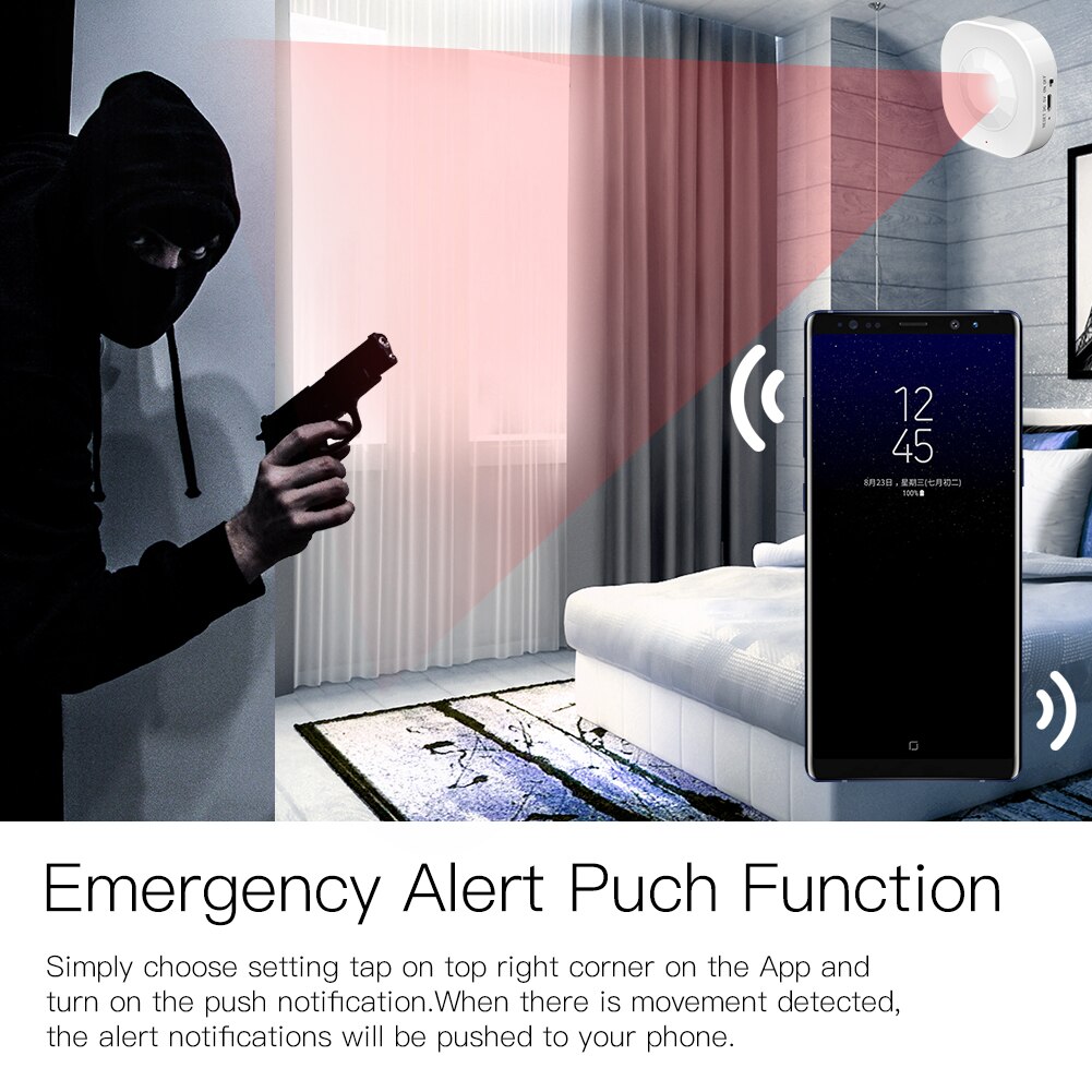 WiFi Human Presence Infrared PIR Motion Sensor Security Burglar Alarm Sensor APP Control Compatible Tuya Smart Home Automation