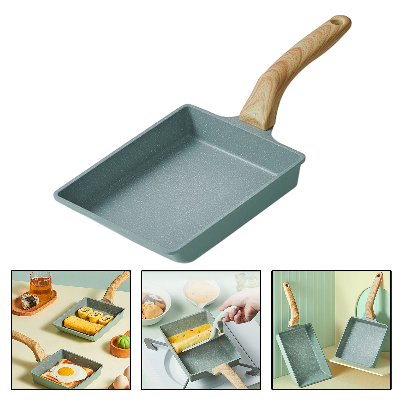 Sartén Tamagoyaki japonés sartén para tortilla no-stick sartén de huevo freír los huevos, Pan para la cocina Tamagoyaki sartén para tortilla