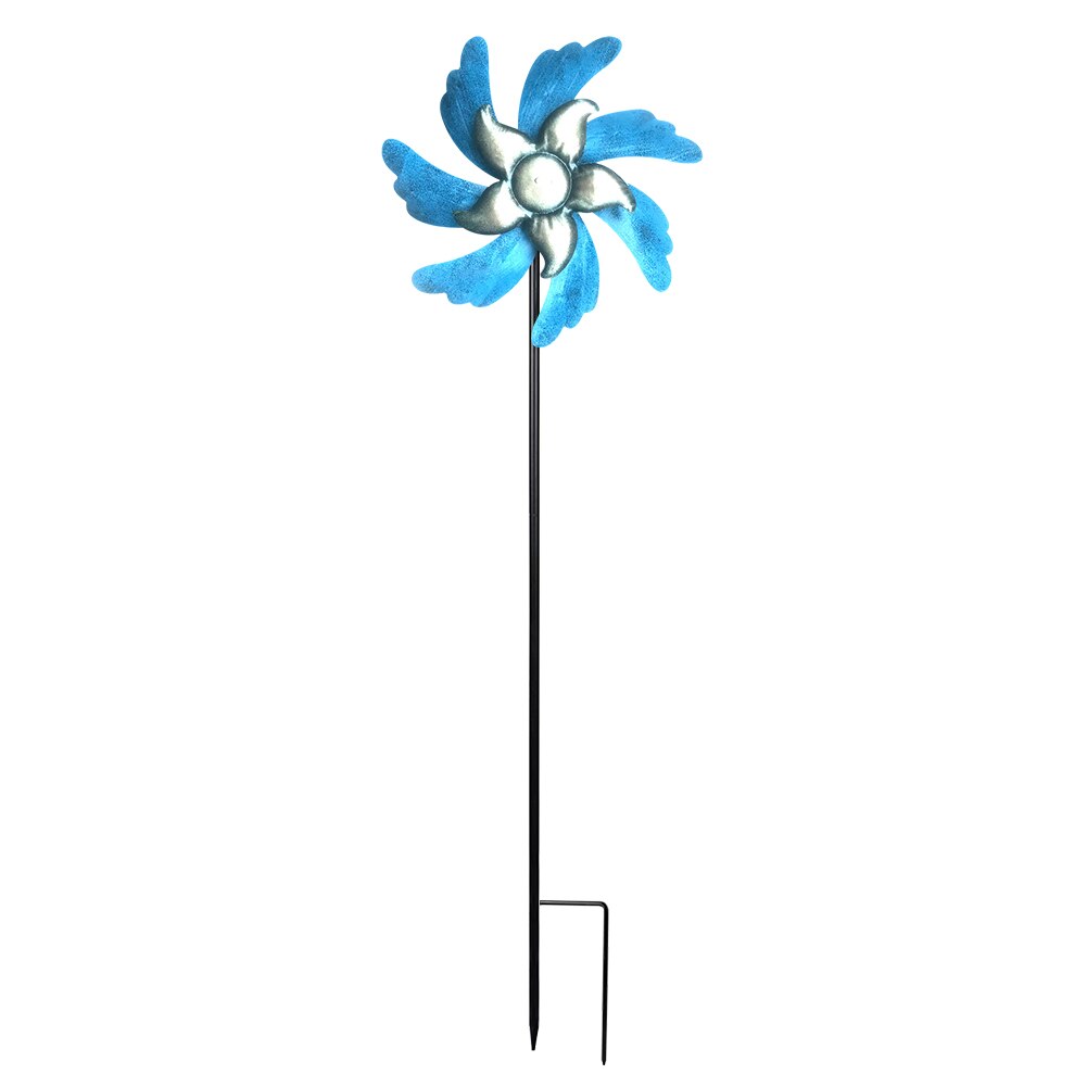 Windmill Garden Decor Outdoor Yard Metal Sculpture Vertical Wind Spinner Weatherproof Patio Lawn Kinetic Ornament Durable