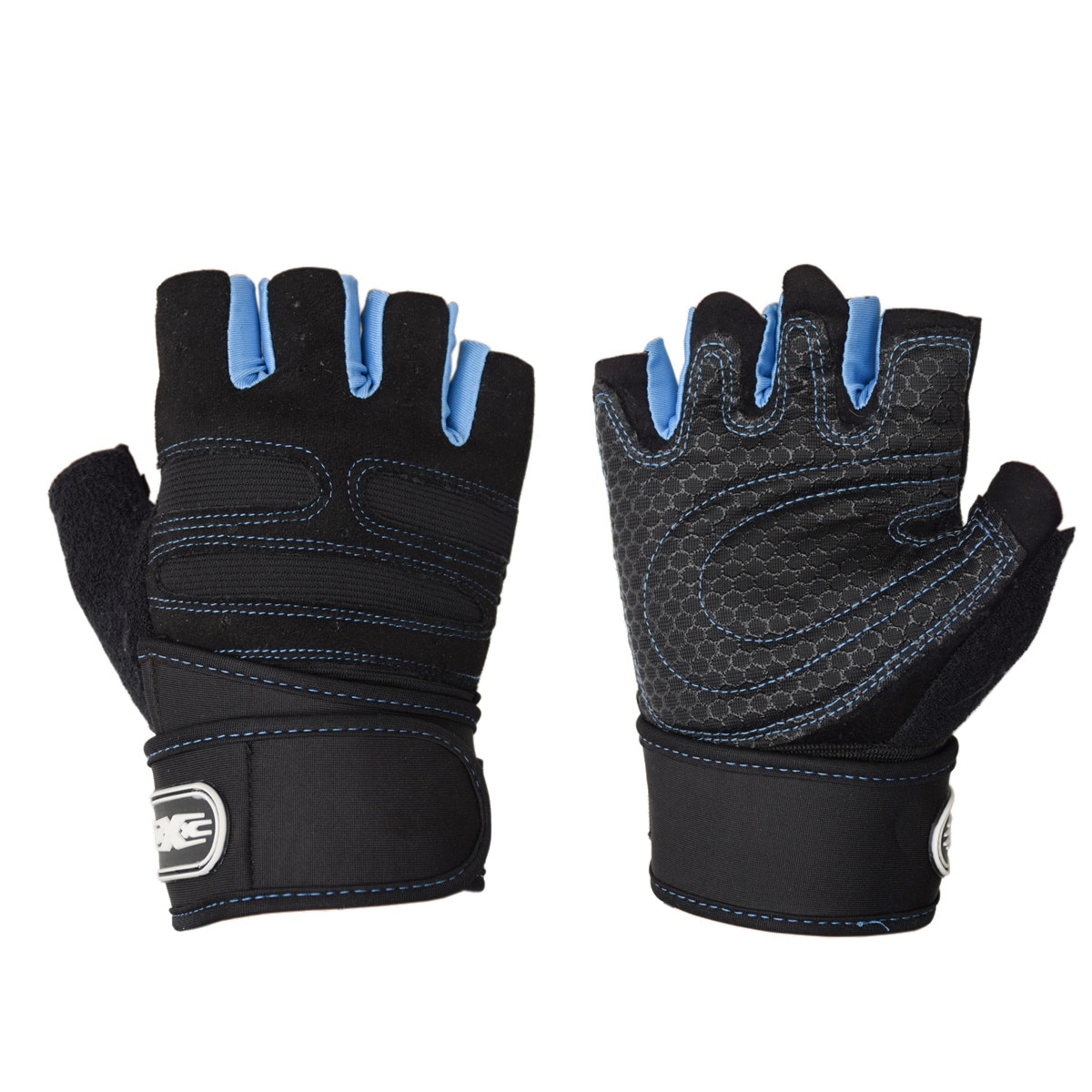 Half Finger Fitness Gloves Weight Lifting Gloves Protect Wrist Gym Training Sport Unisex Men Women Breathable Dumbbell Gloves: Blue / L