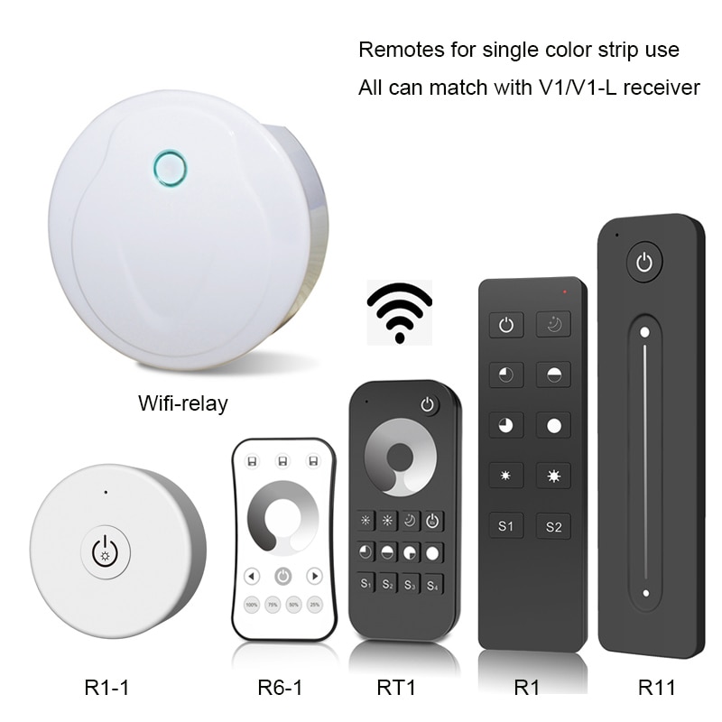 Tira dimmer led 230v 110v painel de toque, 4 zona wi-fi 2.4g rf remoto 12v único controle de tira colorida 8a, receptor sem fio