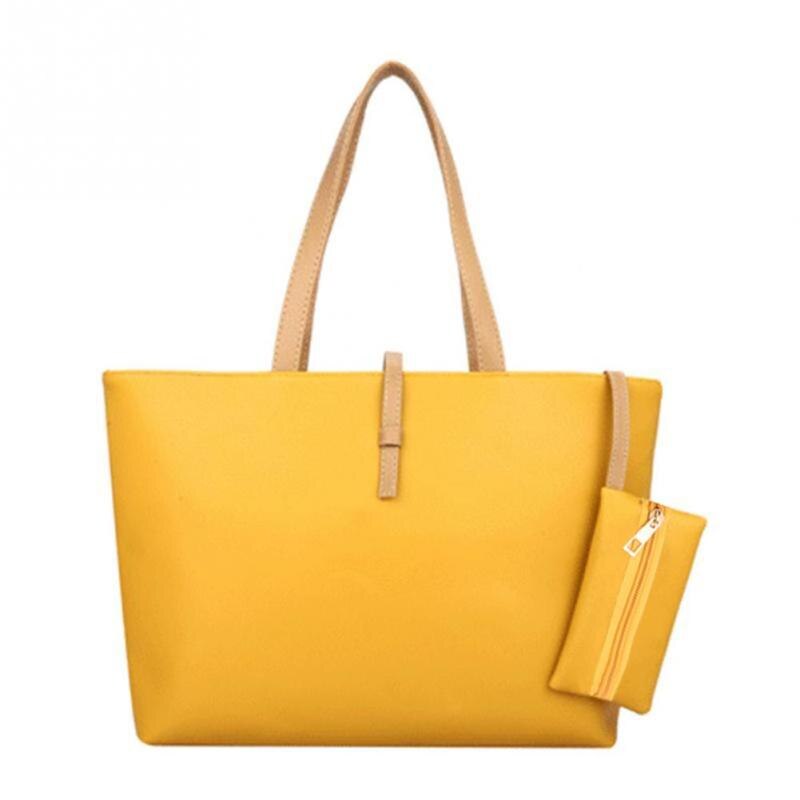 Vrouwen Tote Lederen Messenger Handtas Luxe Dame Grote Tote Vierkante Top-handvat Schoudertassen Purse Sac Bolsas Femininas Sac EEN Belangrijkste: Geel