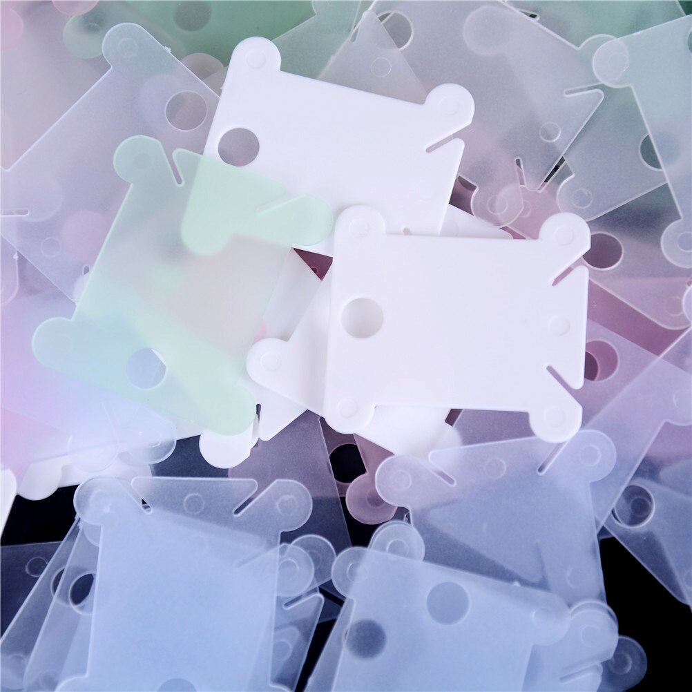 100Pcs/Pack Plastic Thread Bobbins Plastic Storage Holder Embroidery Floss Craft Thread Bobbin Cross Stitch