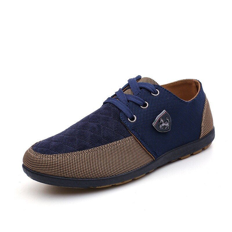 Forårs stof sko sneakers low-top sneakers stof sko snøre fritidssko herre sportssko golfsko: Farve 3 / 39