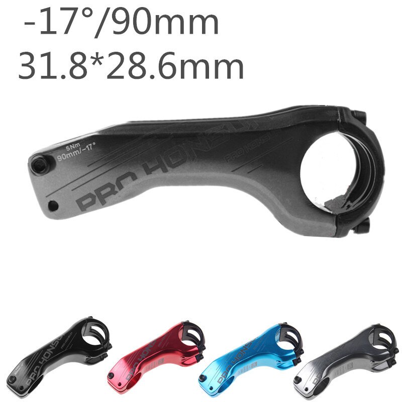 31.8mm MTB Stem 90mm Aluminum Alloy XC AM DH Mountain Road Bike Stem -17 Degree Steerer Bicycle Handlebar Stem Bicycle Parts