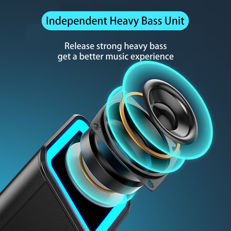 Wired Wireless Speaker Combination Bluetooth Speaker Column MIC Powerful Bass LED Soundbar Computer Speaker Home Theater AUX USB