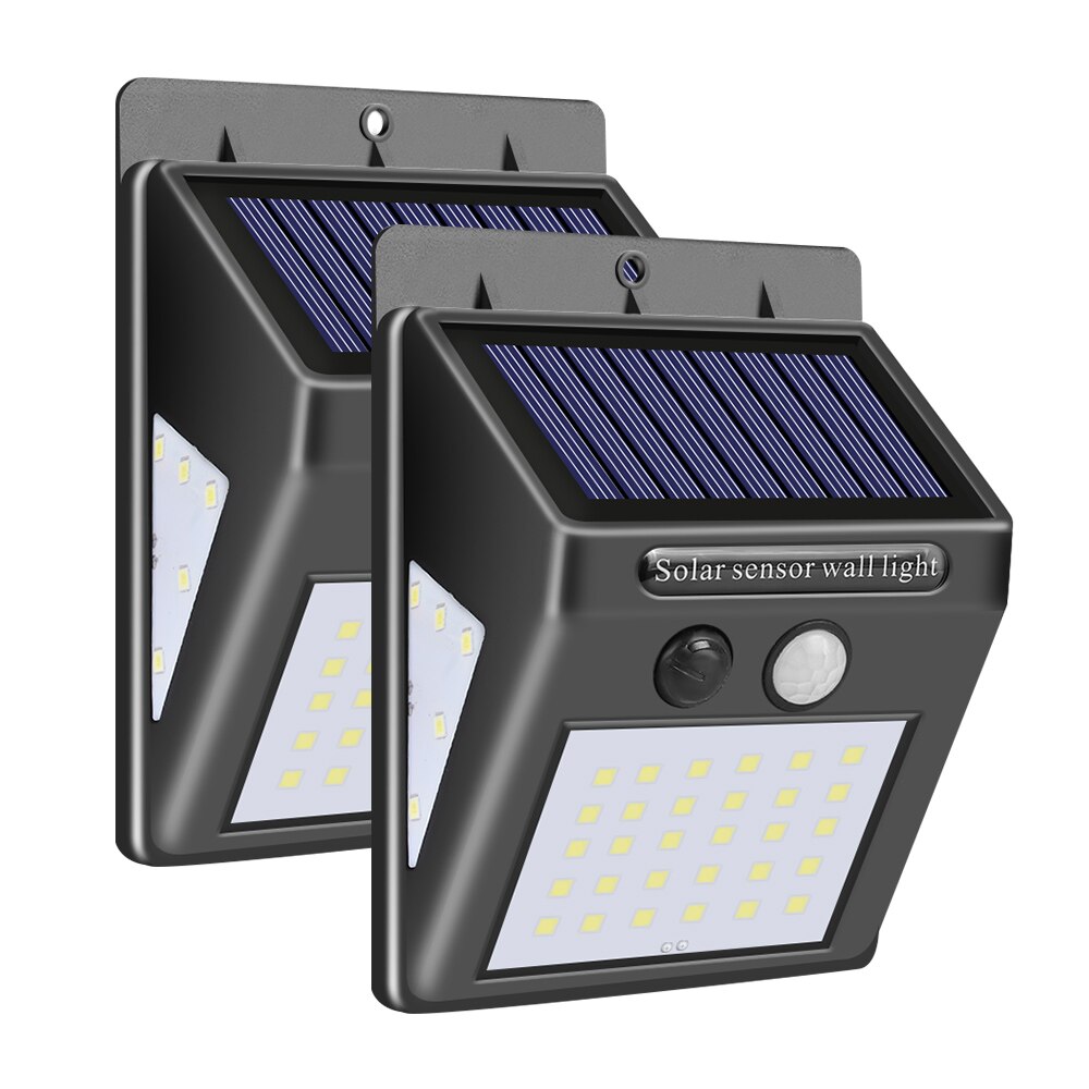1/2/4Pcs 30/40 LED Solar Power Lamp PIR Motion Sensor Activated Solar Lights Waterproof Outdoor Garden Yard Security Wall Light: A-2pcs 40 LED