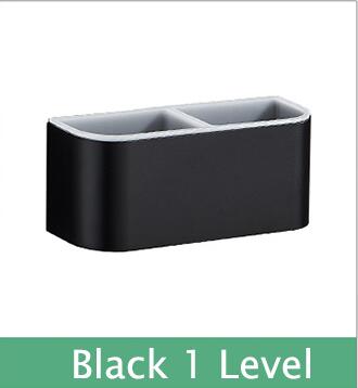 Zwart Draagbare Wandmontage Paraplubak Rack Effen Kleur Paraplu Opslag Houder Plank voor Home Office Paraplu Houder: BLACK 1 LEVEL