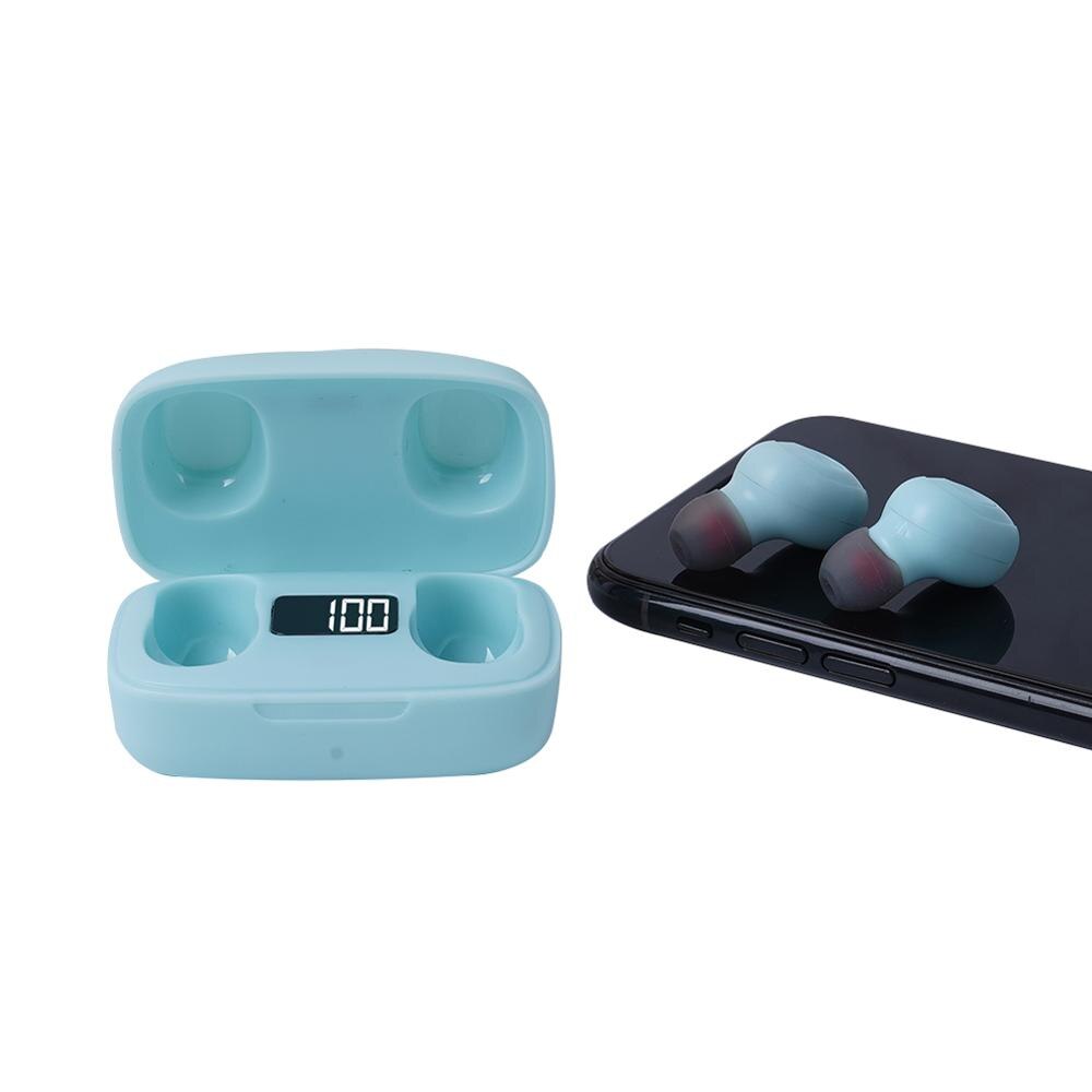 Bluetooth Draadloze Oordopjes Met Opladen Doos 3-4H Muziek Tijd Sport Koptelefoon Met Microfoon: Blauw