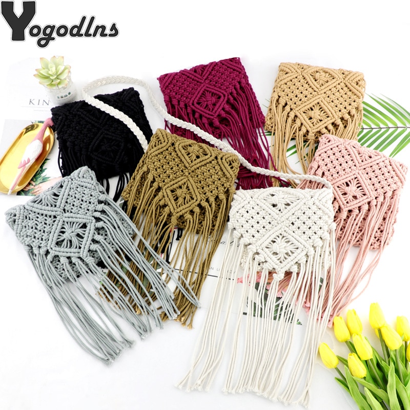 Neue Stroh Tasche Böhmischen Quaste Strand Tasche Frauen Häkeln Fransen Crossbody Ultraleicht Schulter Tasche Frauen Kleine Bolsos Feminina
