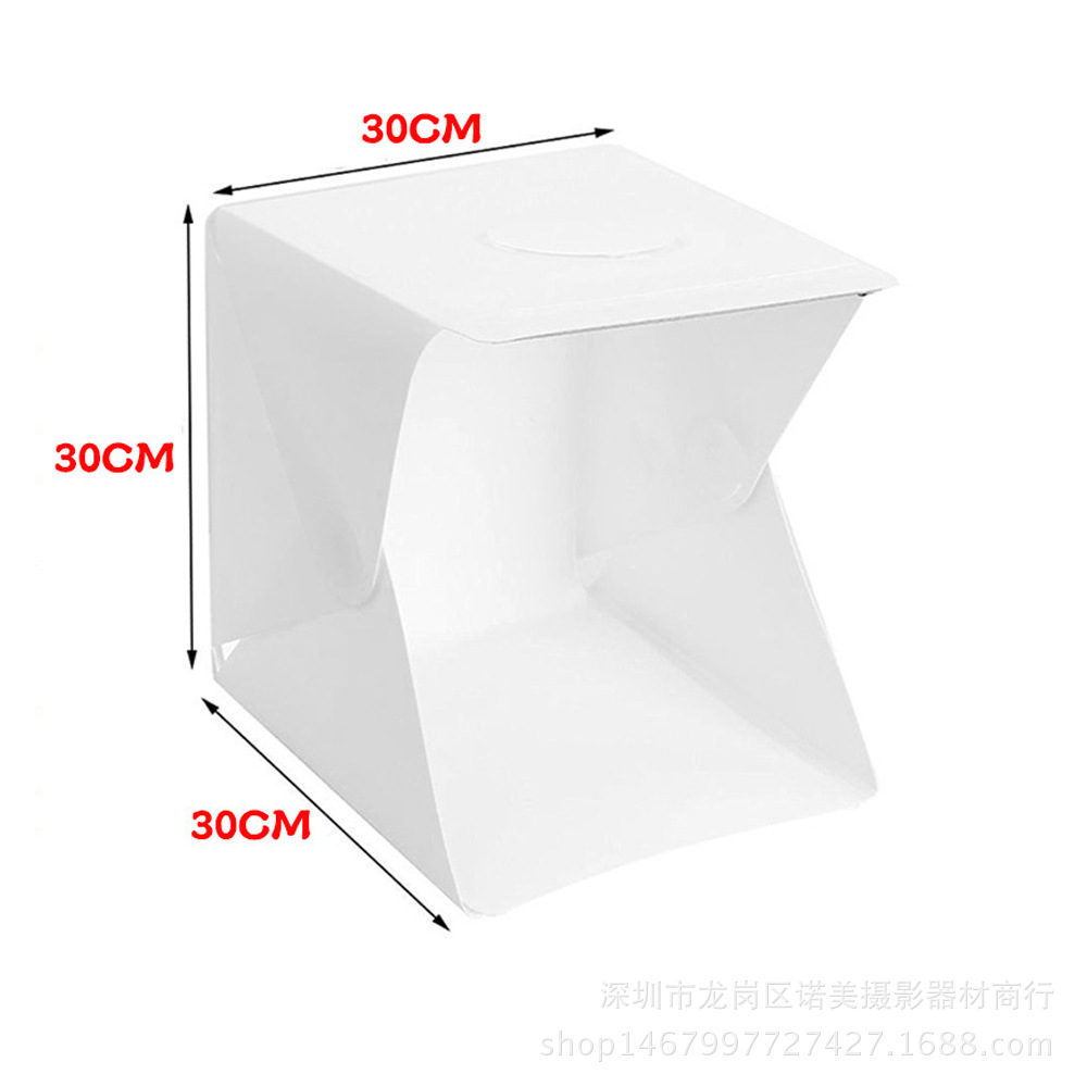 30 x 30cm lysboks mini softbox ledet fotostudie lysboks med sort hvid grøn rød baggrund til studieproduktfotografering