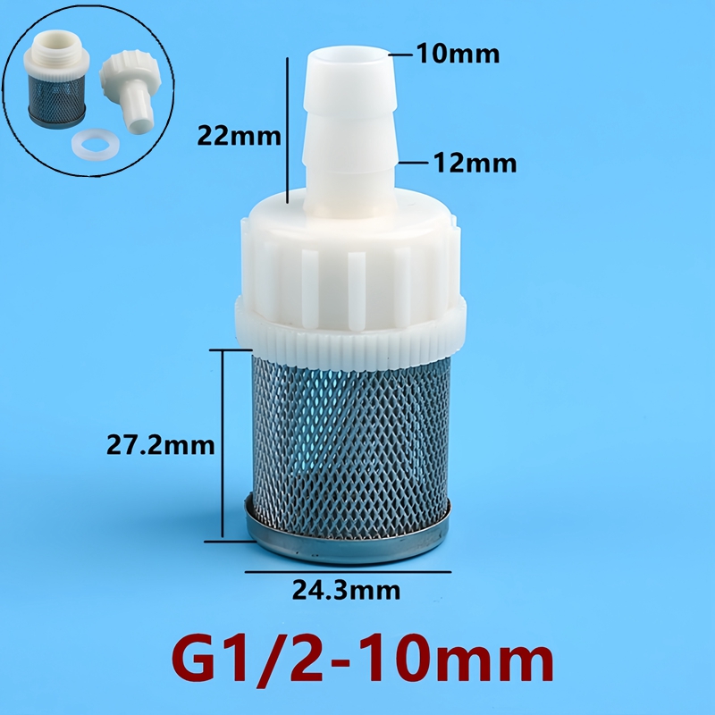 G1/2 4 ~ 20mm slangefilter dryppvanning industri landbruk vann rustfritt stål nettfilter vannpumpe innløpsfilter: Rød / 3/16 ''