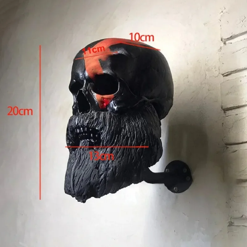 1 stk. kul hodeskalle motorsykkelhjelmholder veggmontert voksen hjelmhenger frakkoppbevaring sykkelhjelmholder veggdekor