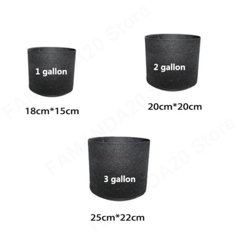 1 2 3 Gallon Plant Grow Bags Planter Pots Non-Woven Fabric Nursery Flower Pots Tree Planting Growth Bag m20