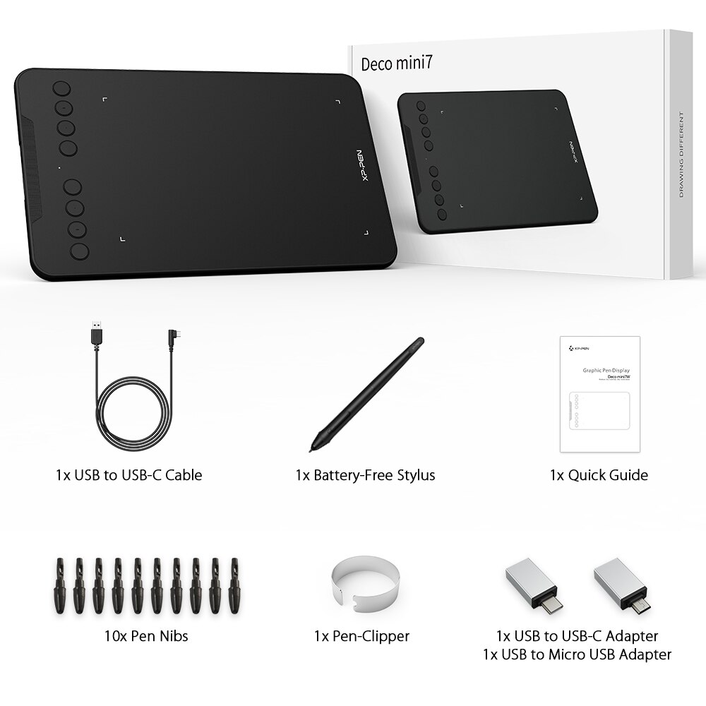 XP-PEN Digital Tablets Battery-free 8192 Levels Graphic Tablet Deco 01 Mini Version 7*4 inch Tilt Support Android mac Windows
