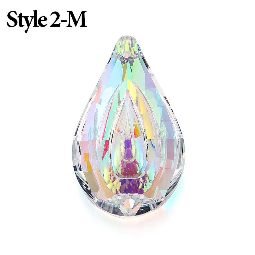 1PC Hanging Crystals Prism Suncatcher for Windows Decoration Sun Catcher Rainbow Chandelier Parts DIY Home Garden Party Decor: Style 2-M